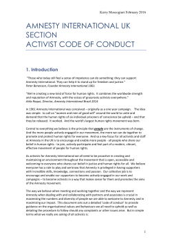 aiuk activist code of conduct