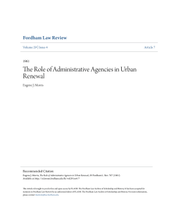 The Role of Administrative Agencies in Urban Renewal