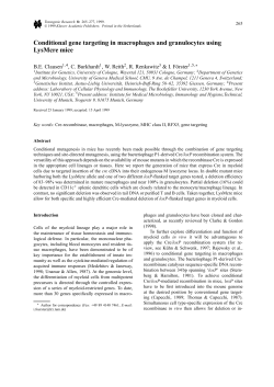 Conditional gene targeting in macrophages and granulocytes using