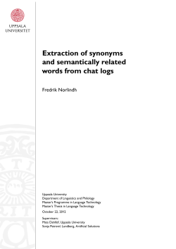 Extraction of synonyms and semantically related words from chat logs