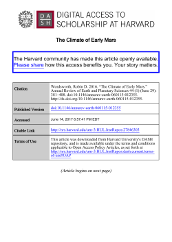 The Climate of Early Mars The Harvard community has made this
