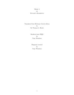 Book 4 of Euclid`s Elements Translated from Heiberg`s Greek edition
