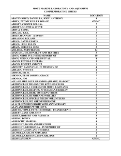 mote marine laboratory and aquarium commemorative bricks name