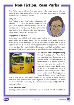 Non-Fiction: Rosa Parks - Langrish Primary School
