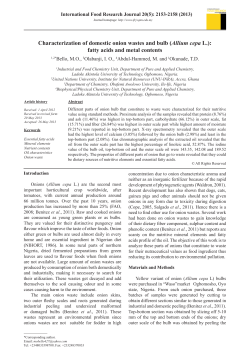 Characterization of domestic onion wastes and bulb (Allium cepa L