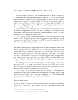 GUIDELINES FOR TYPOGRAPHY IN NBCS T