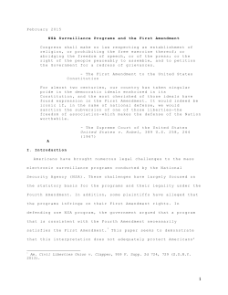 NSA Surveillance Programs and the First Amendment