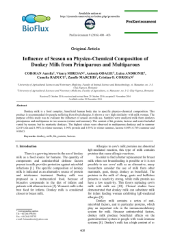 Influence of Season on Physico-Chemical Composition of Donkey