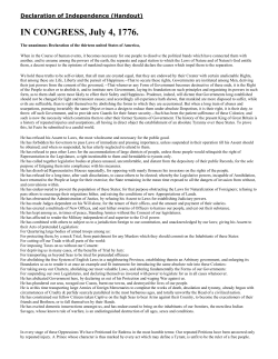 Declaration of Independence Activity