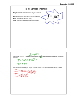 I = prt - Mrs. Duchesne