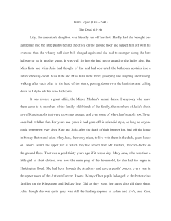 James Joyce (1882-1941) The Dead (1914) Lily, the caretaker`s
