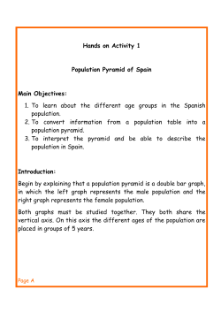 Hands on Activity 1 Population Pyramid of Spain Main Objectives: 1