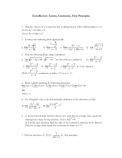 4 x x 16 3x3 x 3x3 +10x +1 lim 2 x 1 2 x 1 2 x 1 2 x 1 f(x) = 2 x 1
