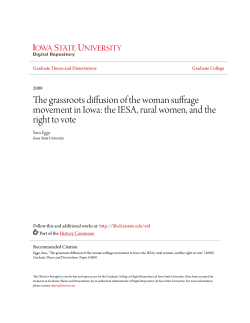 The grassroots diffusion of the woman suffrage movement in Iowa