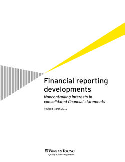 Financial reporting developments: Noncontrolling interests in