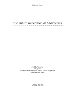 Childhood Obesity The Future of Adolesents