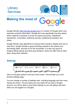 Making the most of Google Scholar