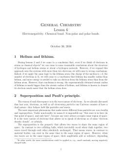 General Chemistry Lesson 6