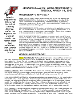 Daily Announcements - Menomonee Falls High School