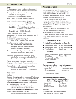 MATERIALS LIST: Watercolor paint &mdash;