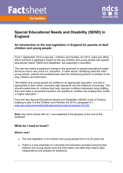 Special Educational Needs and Disability (SEND) in England