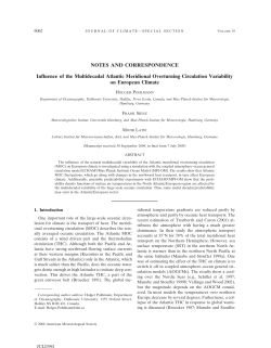 NOTES AND CORRESPONDENCE Influence of the Multidecadal