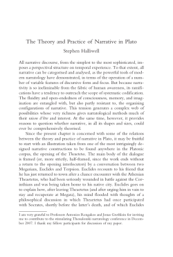 The Theory and Practice of Narrative in Plato
