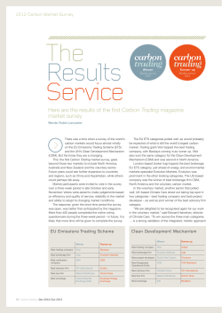 Here are the results of the first Carbon Trading magazine market