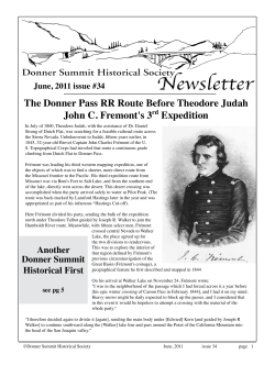 The Donner Pass RR Route Before Theodore Judah John C