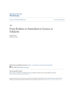 From Realism or Antirealism to Science as Solidarity