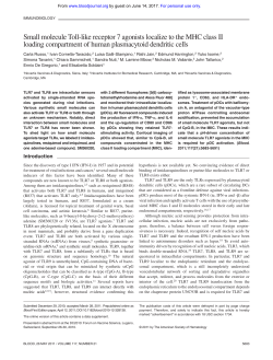 Small molecule Toll-like receptor 7 agonists localize