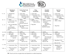 Mouthparts Monday &bull; Introductions &bull; Snack &bull; Conservatory Tour