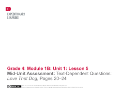 Grade 4: Module 1B: Unit 1