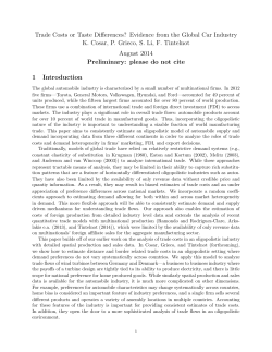 Trade Costs or Taste Differences? Evidence from the Global