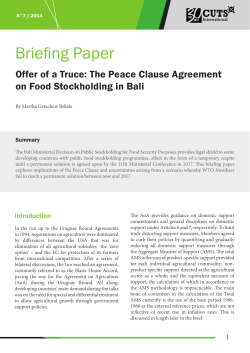Briefing Papers>Offer of a Truce: The Peace Clause Agreement on