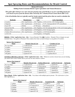 Spot Spraying Rates and Recommendations for Brush Control