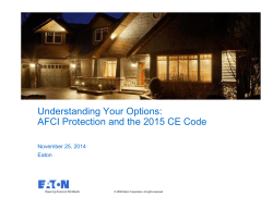 Eaton Presentation on AFCIs - CHBA