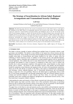The Strategy of Securitization in African Sahel
