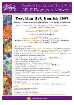 Teaching HSC English 2009 Teaching HSC English 2009