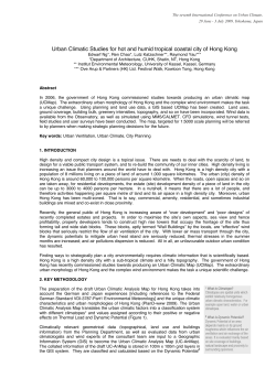 Urban Climatic Studies for hot and humid tropical coastal city of