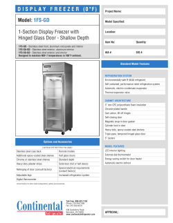Spec Sheet - Continental Refrigerator