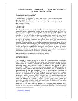 DETERMINING THE ROLE OF INNOVATION MANAGEMENT IN