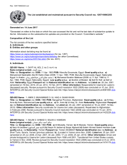 The List established and maintained pursuant to Security Council