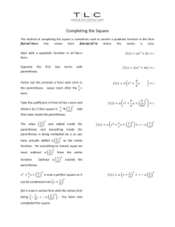 Completing the Square