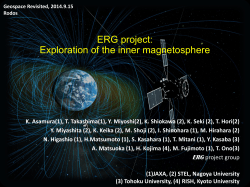 ERG project: Exploration of the inner magnetosphere