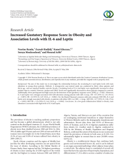 Increased Gustatory Response Score in Obesity and Association