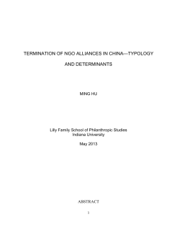 TERMINATION OF NGO ALLIANCES IN CHINA&mdash;TYPOLOGY AND
