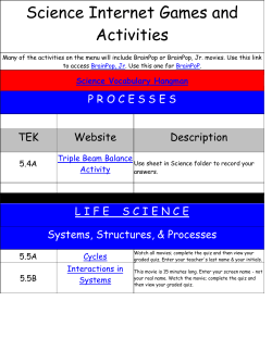 Science Internet Games and Activities