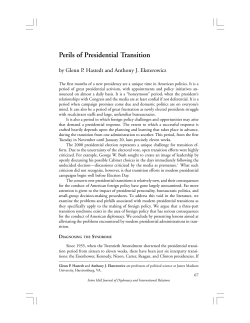 Perils of Presidential Transition