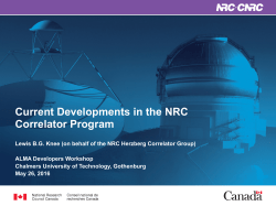 Current developments in the NRC correlator program